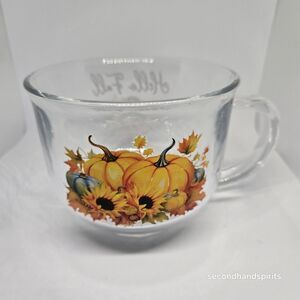 Hello Fall Pumpkins Hedgehog Mushrooms Clear Glass Mug